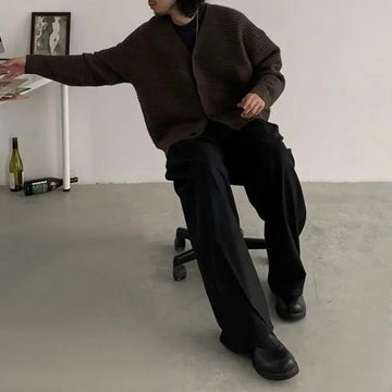 Aidase Mens Trousers Maillard Casual Business Pants Spring Autumn Office Retro British Elegant Straight Trousers Men'S Wear 2024 aidase-shop